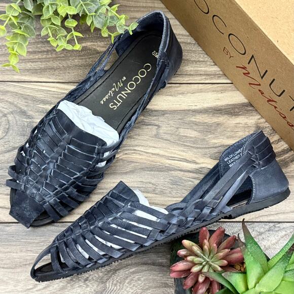 NIB Coconuts by Matisse 8M Fits Like 8.5M Wildflower Leather Huarache Sandals - Picture 1 of 10